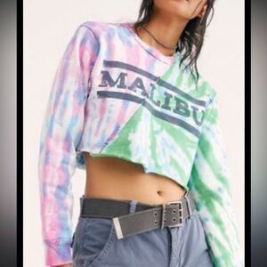 Riley Malibu Tye Dye Cropped Sweatshirt